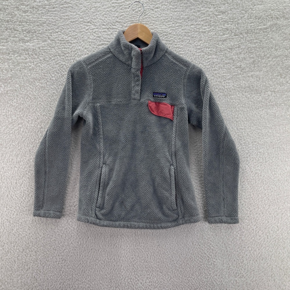 Patagonia Fleece Womens XS Gray Re-Tool Snap-T Pullover Deep Pile Outdoor 25442